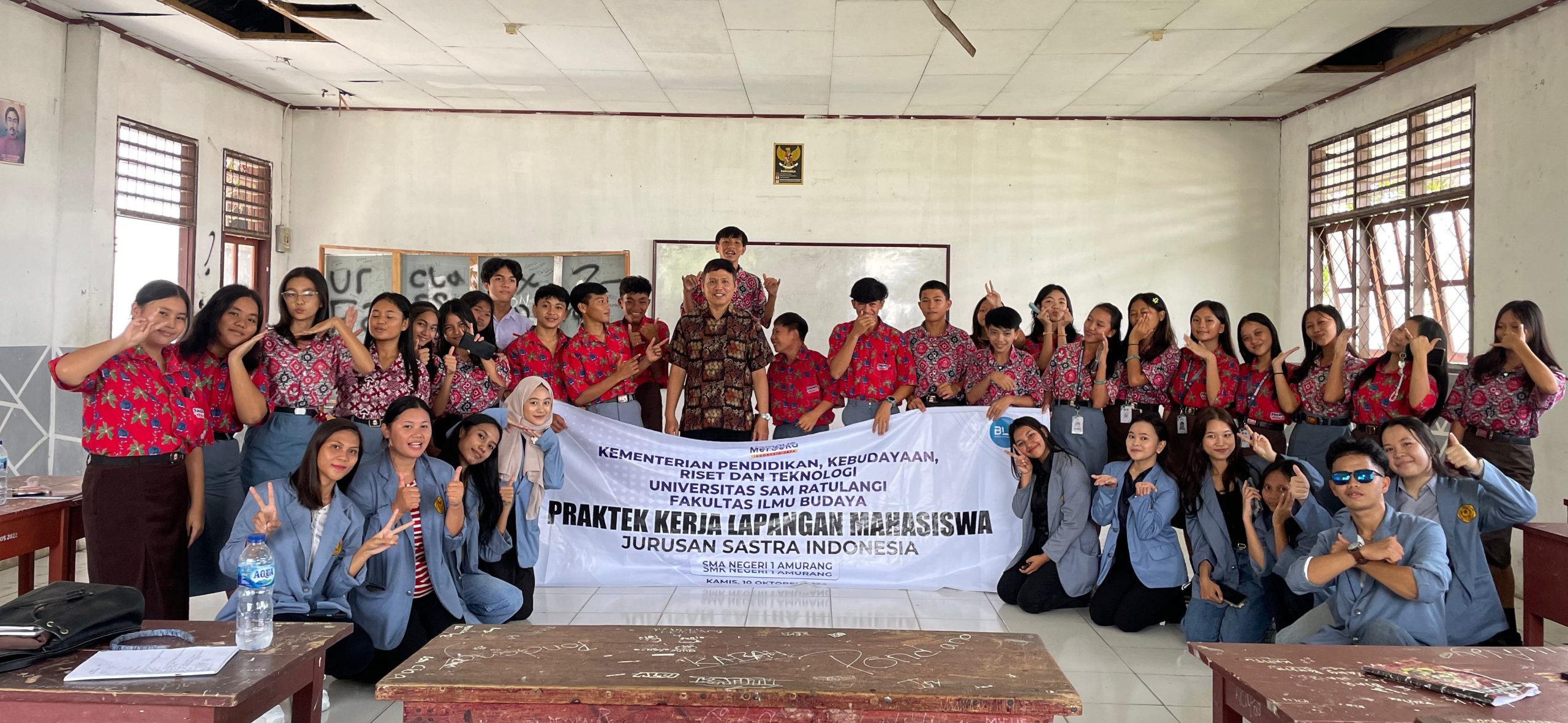 Prodi Sastra Indonesia Universitas Sam Ratulangi Mengikuti Praktik Kerja Lapangan (PKL) di SMKN 1 Amurang